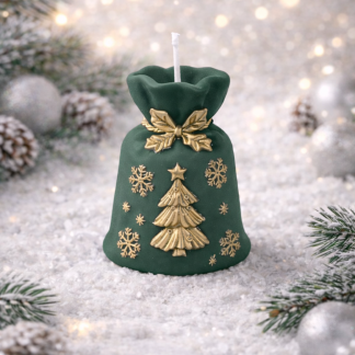 Bougie artisanale en forme de sac à cadeau